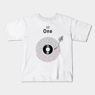 ONE LYRICS ILLUSTRATIONS Kids T-Shirt